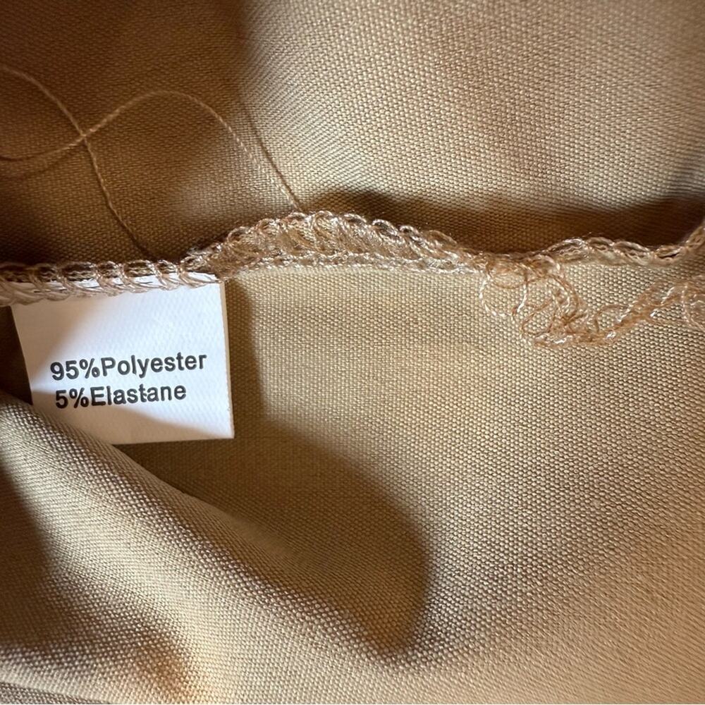 Men’s Tan Button-Up Shirt XL Long Sleeve Cotton Blend Casual Collared NEW - Picture 6 of 8